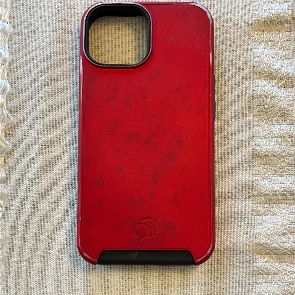OtterBox Red and Black Phone Case; Fits I phone 15. Used, but still Useful!